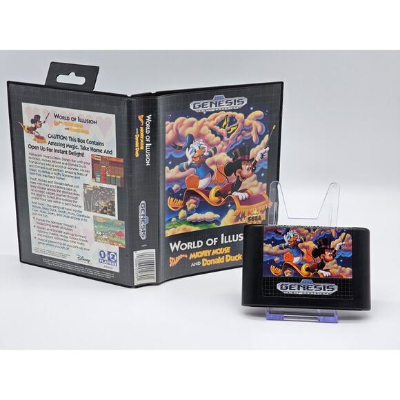 World of Illusion Starring Mickey Mouse - Sega Genesis - Cart w/Box - Tested! - Picture 1 of 1